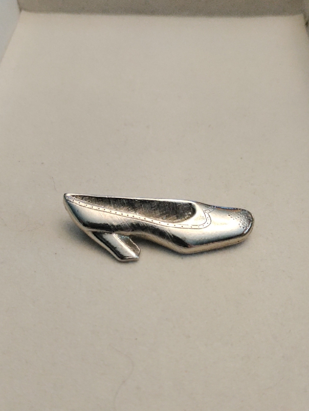 Silver Tone High Heel Shoe Pin Brooch
